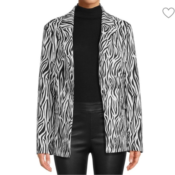 Area Stars NWT Zanzibar One Button Animal Print Jacket in Black and White S - Picture 2 of 16